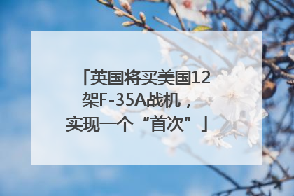 英国将买美国12架F-35A战机，实现一个“首次”