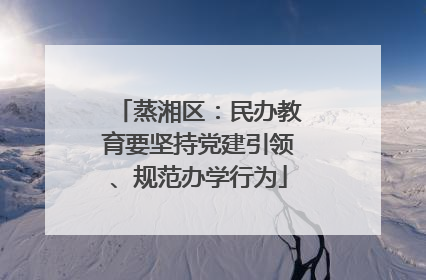 蒸湘区：民办教育要坚持党建引领、规范办学行为