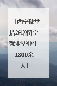 西宁硬举措新增留宁就业毕业生1800余人