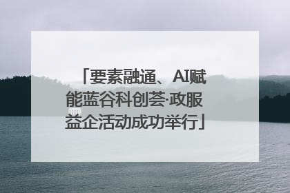 要素融通、AI赋能蓝谷科创荟·政服益企活动成功举行