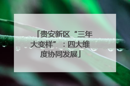 贵安新区“三年大变样”：四大维度协同发展