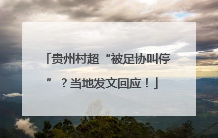 贵州村超“被足协叫停”？当地发文回应！