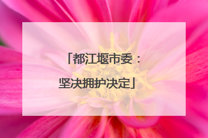 都江堰市委：坚决拥护决定