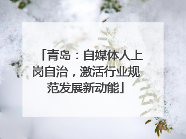 青岛：自媒体人上岗自治，激活行业规范发展新动能