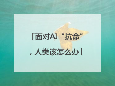 面对AI“抗命”，人类该怎么办