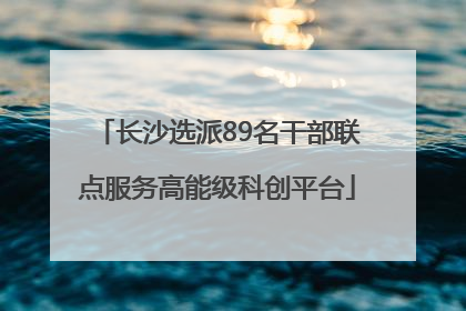 长沙选派89名干部联点服务高能级科创平台