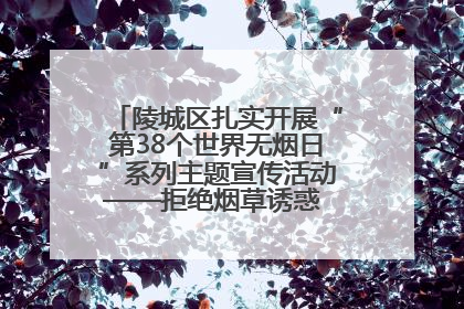 陵城区扎实开展“第38个世界无烟日”系列主题宣传活动——拒绝烟草诱惑 对第一支烟说不