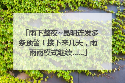 雨下整夜~昆明连发多条预警！接下来几天，雨雨雨模式继续……