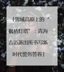 雪域高原上的“枫桥灯塔”：青海吉迈派出所书写新时代警务答卷