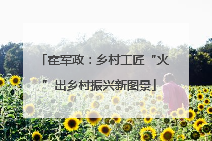 霍军政：乡村工匠“火”出乡村振兴新图景