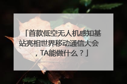 首款低空无人机感知基站亮相世界移动通信大会，TA能做什么？