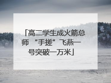 高二学生成火箭总师 “手搓”飞燕一号突破一万米