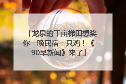 龙泉的千亩梯田想奖你一晚民宿一只鸡！《90早新闻》来了