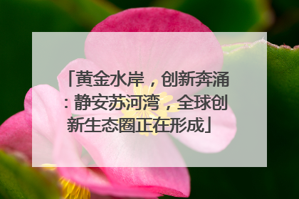 黄金水岸，创新奔涌：静安苏河湾，全球创新生态圈正在形成