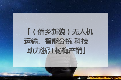 （侨乡新貌）无人机运输、智能分拣 科技助力浙江杨梅产销