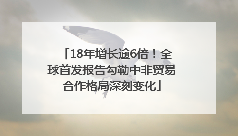 18年增长逾6倍！全球首发报告勾勒中非贸易合作格局深刻变化