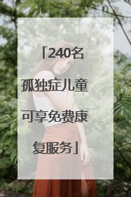 240名孤独症儿童可享免费康复服务